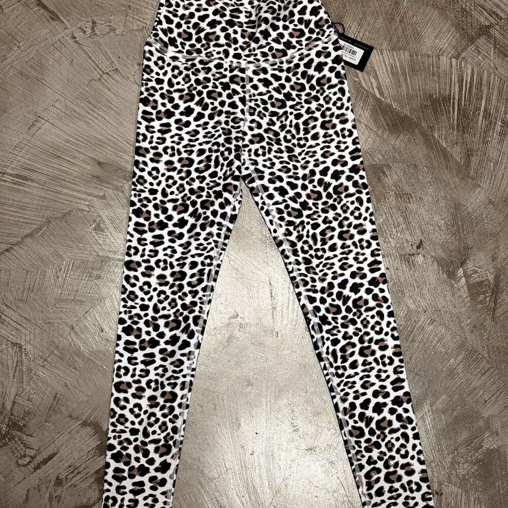 Lahana Active Womens Emari 7/8 Leggings Medium Leopard Print Athleisure New With